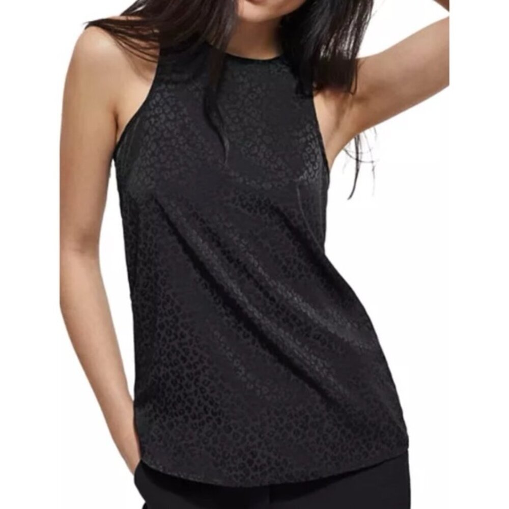 The Kooples Jacquard Leopard Sleeveless Top Black